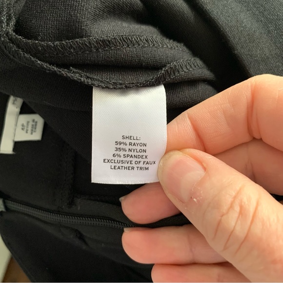 Nordstrom black ponte & faux leather skirt with vegan patch pockets by Halogen - Picture 12 of 14